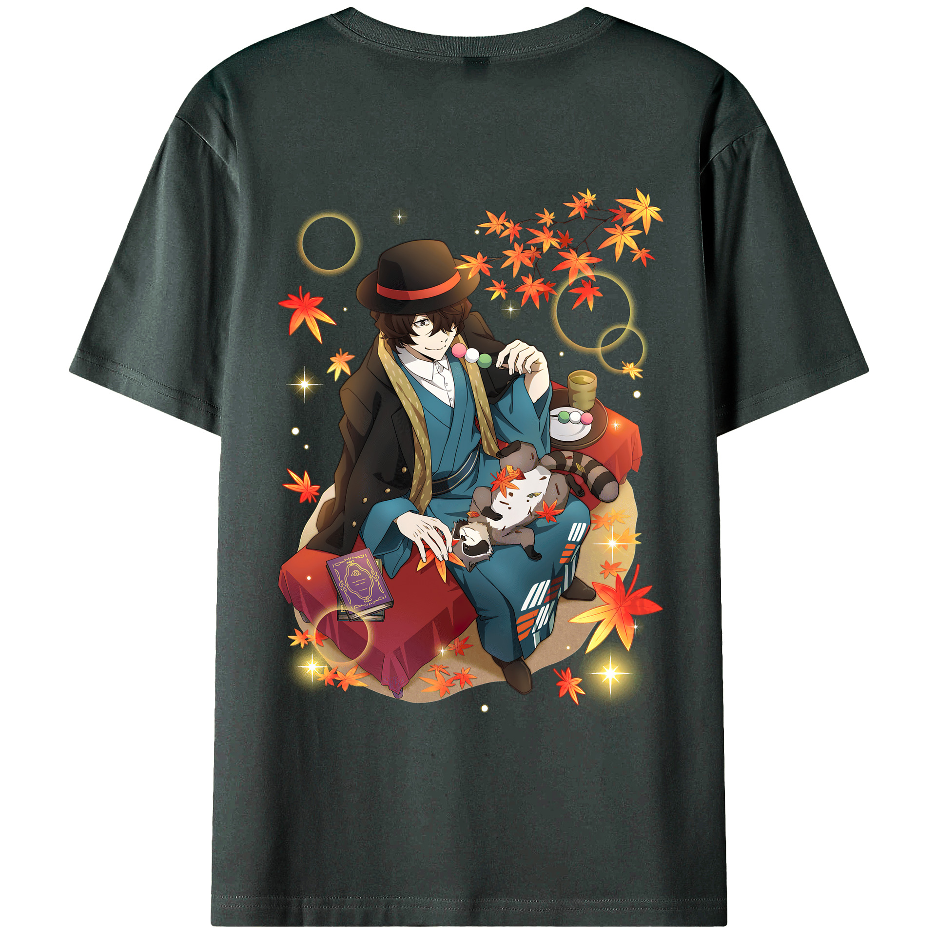 （画像用） 文豪ストレイドッグス Bungo Stray Dogs 綿100％ メンズ半袖Tシャツ（バックプリント） 通気性